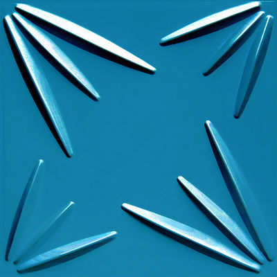 Blauwe Binnenlandse de Muurcomités van Kleuren 3D pvc, In reliëf gemaakte Comité Behang/Plafonddecoratie